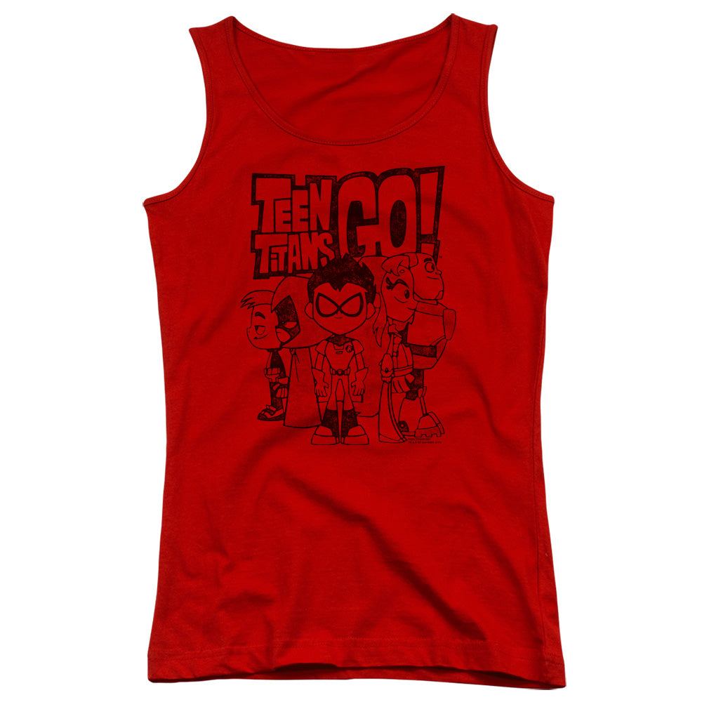 Teen Titans Go Team Up Womens Tank Top Shirt Red