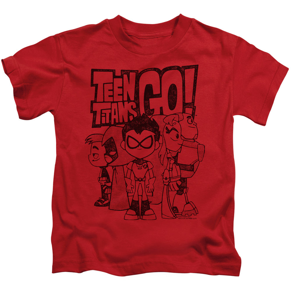 Teen Titans Go Team Up Juvenile Kids Youth T Shirt Red