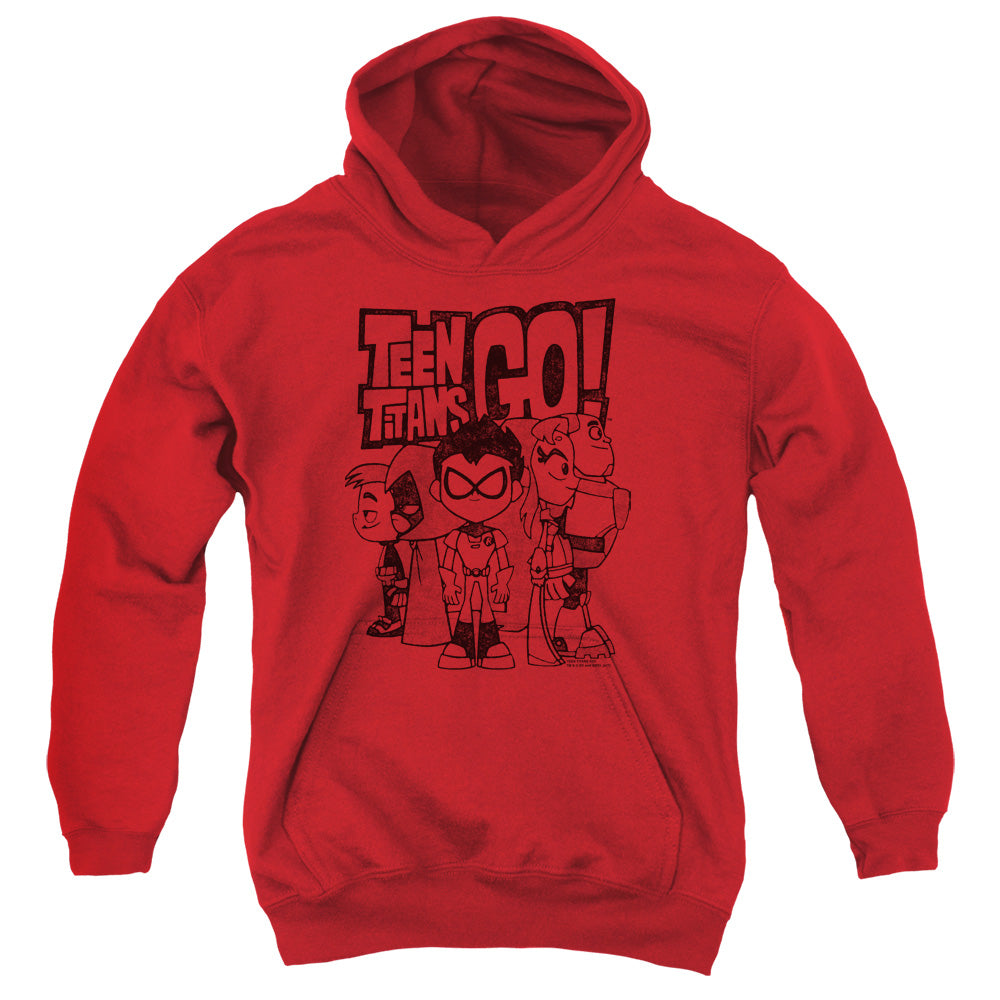 Teen Titans Go Team Up Kids Youth Hoodie Red