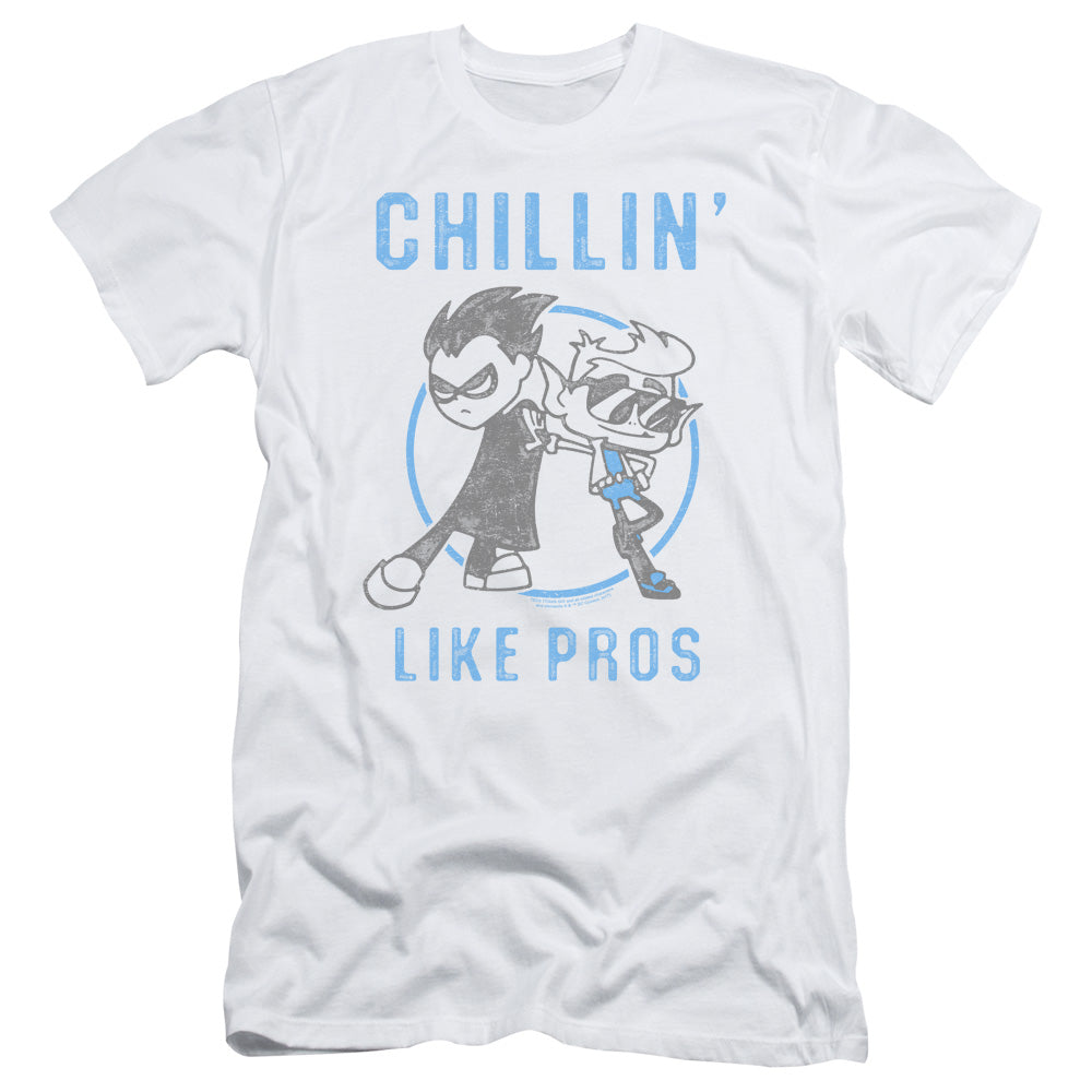 Teen Titans Go Like Pros Slim Fit Mens T Shirt White