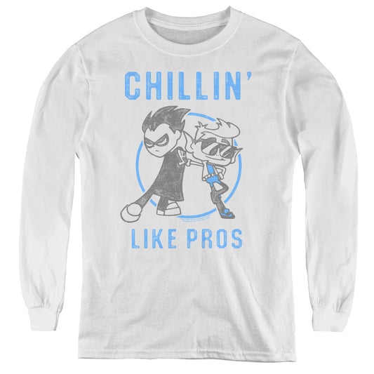 Teen Titans Go Like Pros Long Sleeve Kids Youth T Shirt White