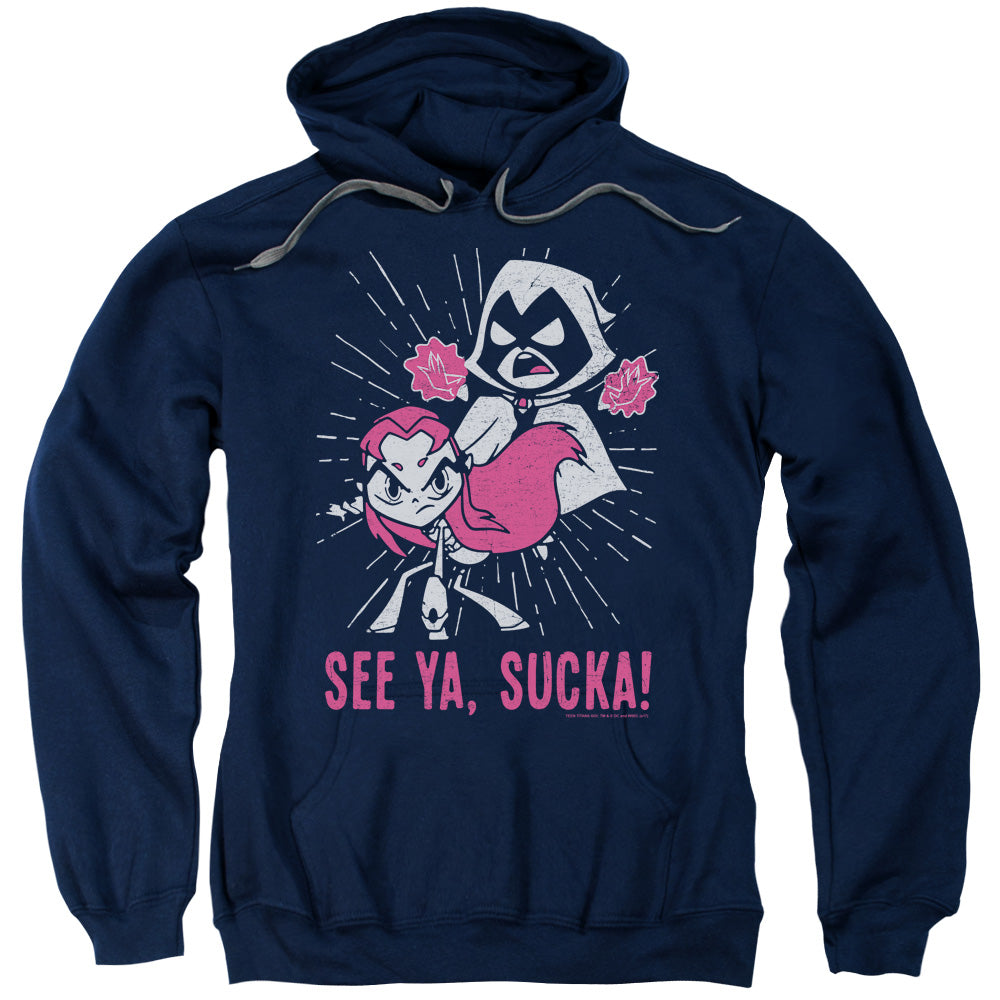 Teen Titans Go Suckas Mens Hoodie Navy Blue