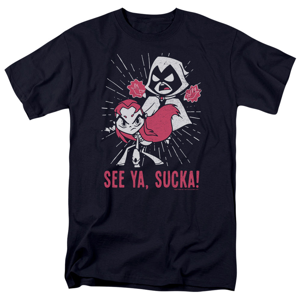 Teen Titans Go Suckas Mens T Shirt Navy Blue