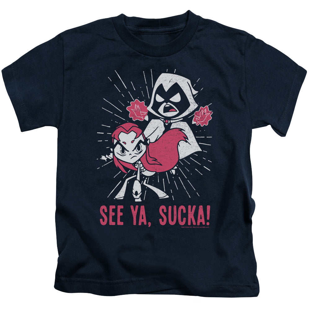 Teen Titans Go Suckas Juvenile Kids Youth T Shirt Navy Blue