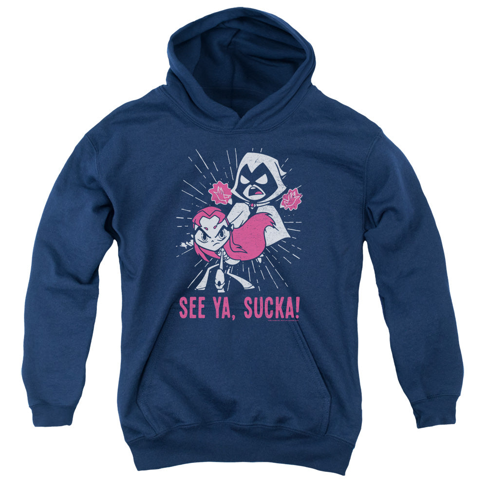 Teen Titans Go Suckas Kids Youth Hoodie Navy Blue