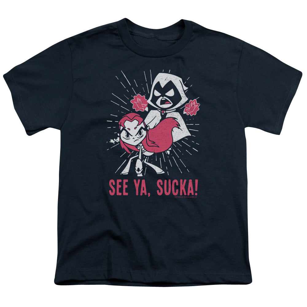 Teen Titans Go Suckas Kids Youth T Shirt Navy Blue