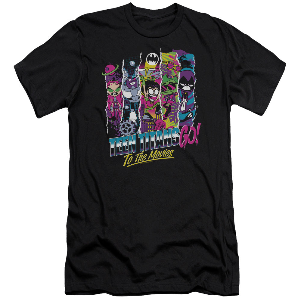 Teen Titans Go To The Movies To The Movies Slim Fit Mens T Shirt Black