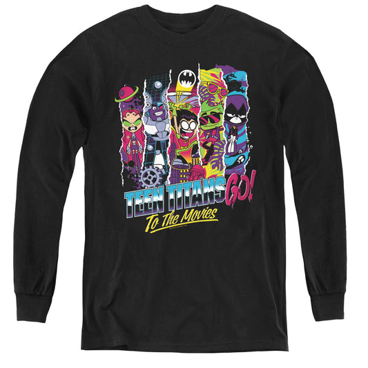 Teen Titans Go To The Movies To The Movies Long Sleeve Kids Youth T Shirt Black