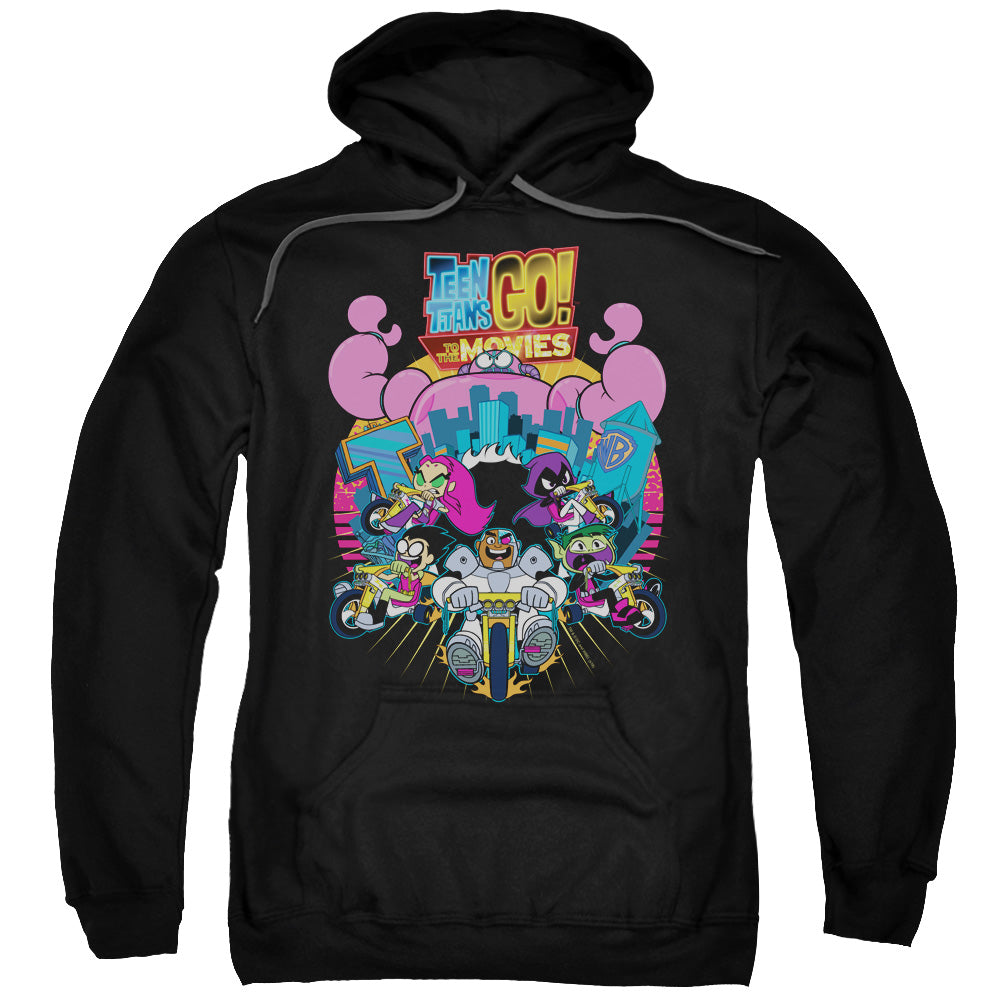 Teen Titans Go To The Movies Burst Through Mens Hoodie Black