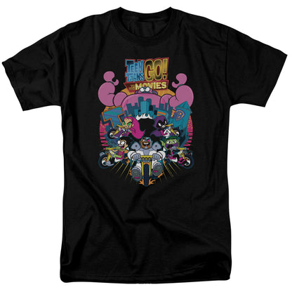 Teen Titans Go To The Movies Burst Through Mens T Shirt Black