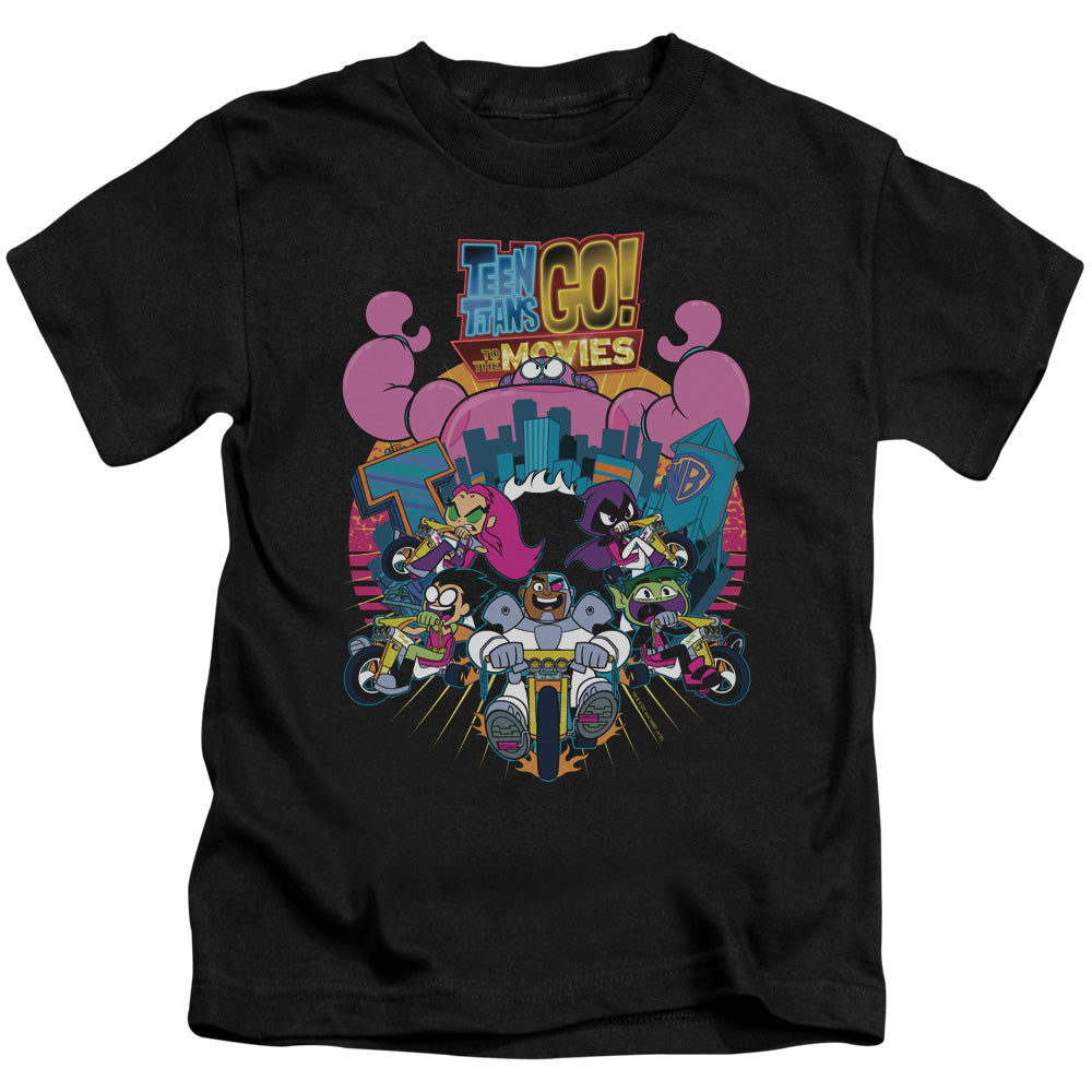 Teen Titans Go To The Movies Burst Through Juvenile Kids Youth T Shirt Black