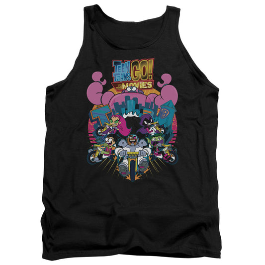 Teen Titans Go To The Movies Burst Through Mens Tank Top Shirt Black