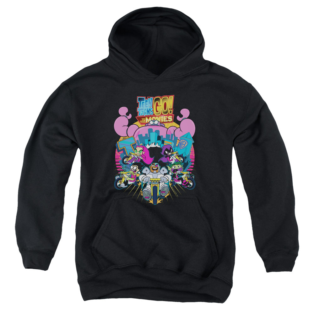 Teen Titans Go To The Movies Burst Through Kids Youth Hoodie Black