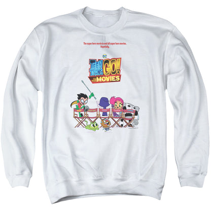 Teen Titans Go To The Movies Poster Mens Crewneck Sweatshirt White