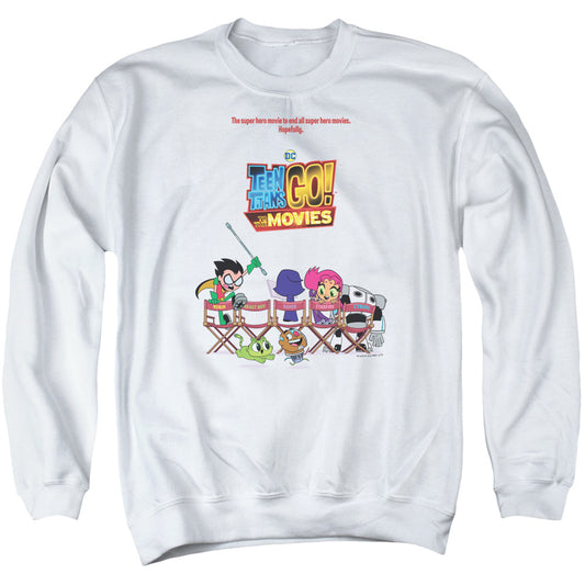 Teen Titans Go To The Movies Poster Mens Crewneck Sweatshirt White