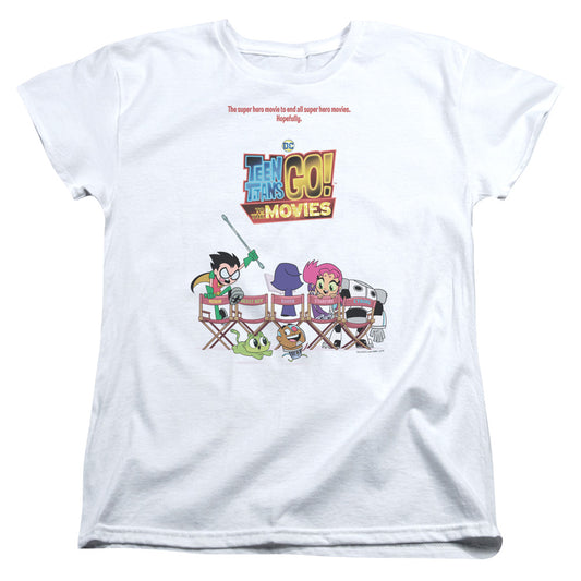 Teen Titans Go To The Movies Poster Womens T Shirt White