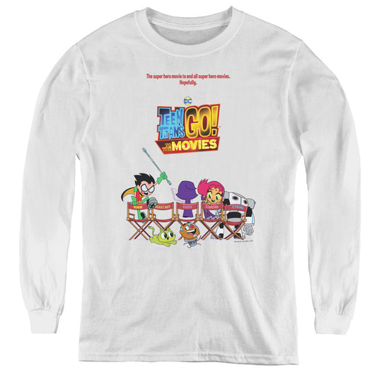 Teen Titans Go To The Movies Poster Long Sleeve Kids Youth T Shirt White