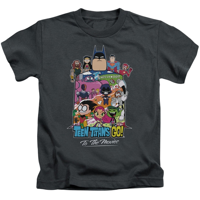 Teen Titans Go To The Movies Hollywood Juvenile Kids Youth T Shirt Charcoal