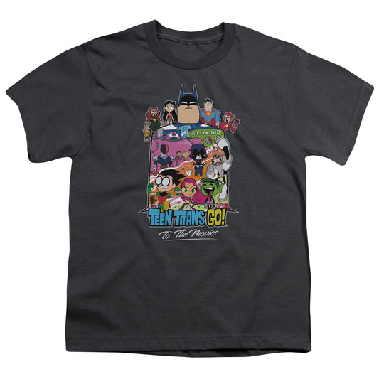 Teen Titans Go To The Movies Hollywood Kids Youth T Shirt Charcoal