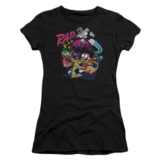 Teen Titans Go To The Movies Rad Junior Sheer Cap Sleeve Womens T Shirt Black