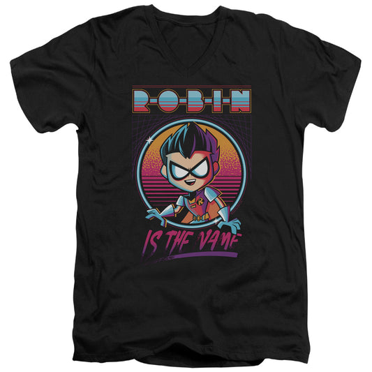 Teen Titans Go To The Movies Robin Mens Slim Fit V-Neck T Shirt Black