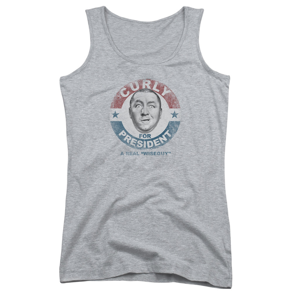 Three Stooges Curly For President Womens Tank Top Shirt Athletic Heather