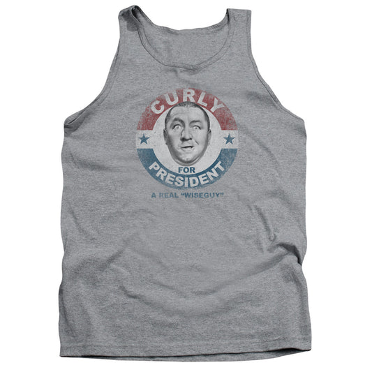 Three Stooges Curly For President Mens Tank Top Shirt Athletic Heather