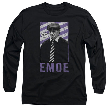 Three Stooges Emoe Mens Long Sleeve Shirt Black