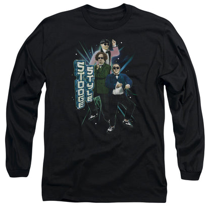 Three Stooges Stooge Style Mens Long Sleeve Shirt Black