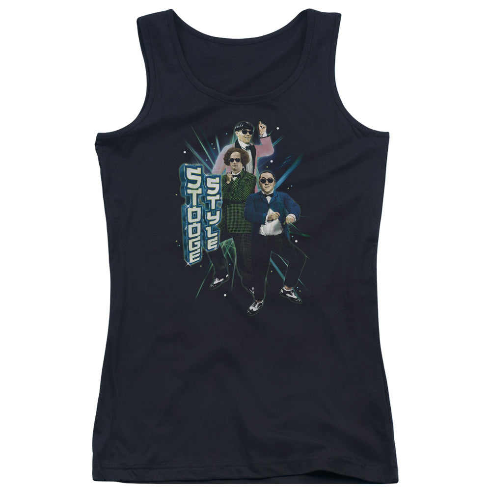 Three Stooges Stooge Style Womens Tank Top Shirt Black