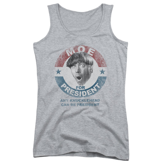 Three Stooges Moe For President Womens Tank Top Shirt Athletic Heather