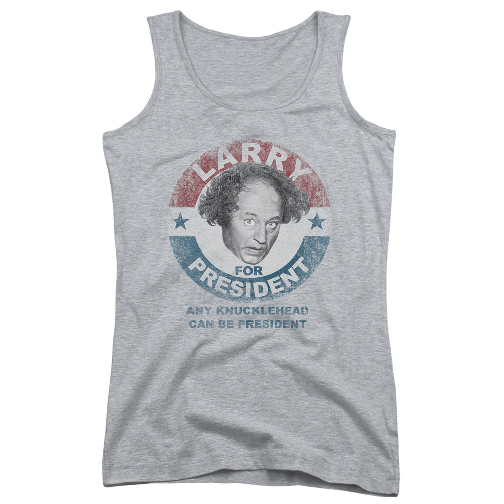 Three Stooges Larry For President Womens Tank Top Shirt Athletic Heather