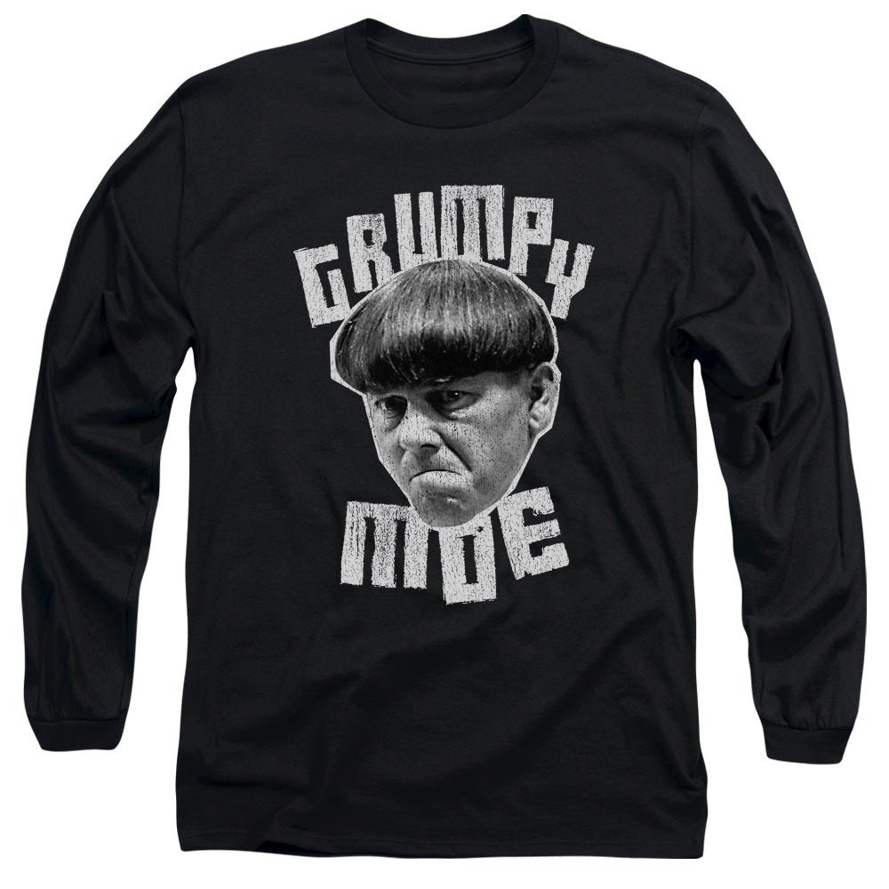 Three Stooges Grumpy Moe Mens Long Sleeve Shirt Black