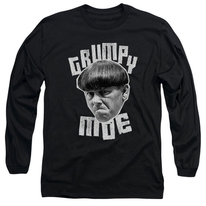Three Stooges Grumpy Moe Mens Long Sleeve Shirt Black