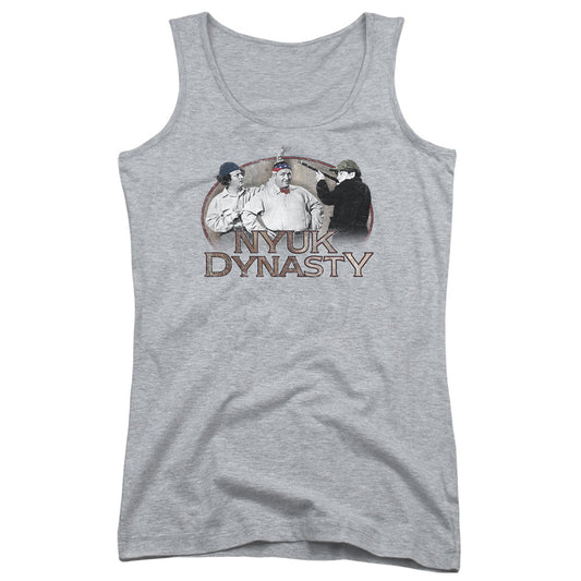 Three Stooges Nyuk Dynasty Womens Tank Top Shirt Athletic Heather