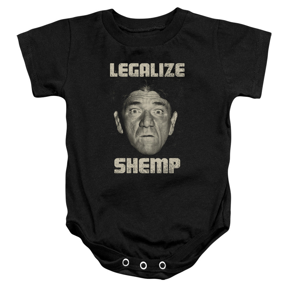 Three Stooges Legalize Shemp Infant Baby Snapsuit Black