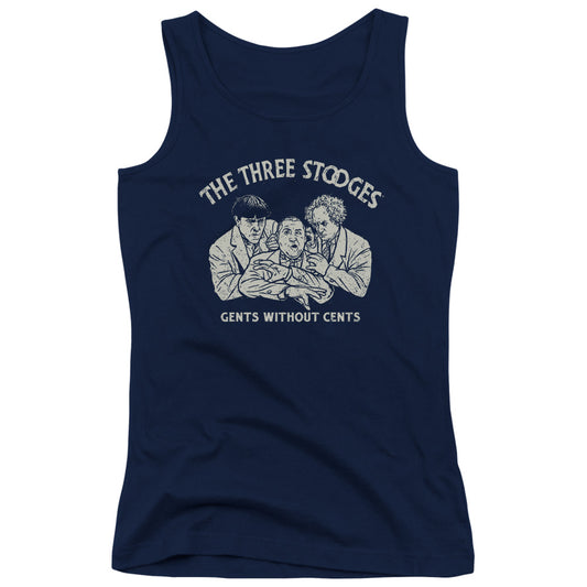 Three Stooges Without Cents Womens Tank Top Shirt Navy Blue