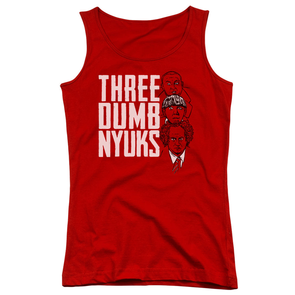 Three Stooges Three Dumb Nyuks Womens Tank Top Shirt Red