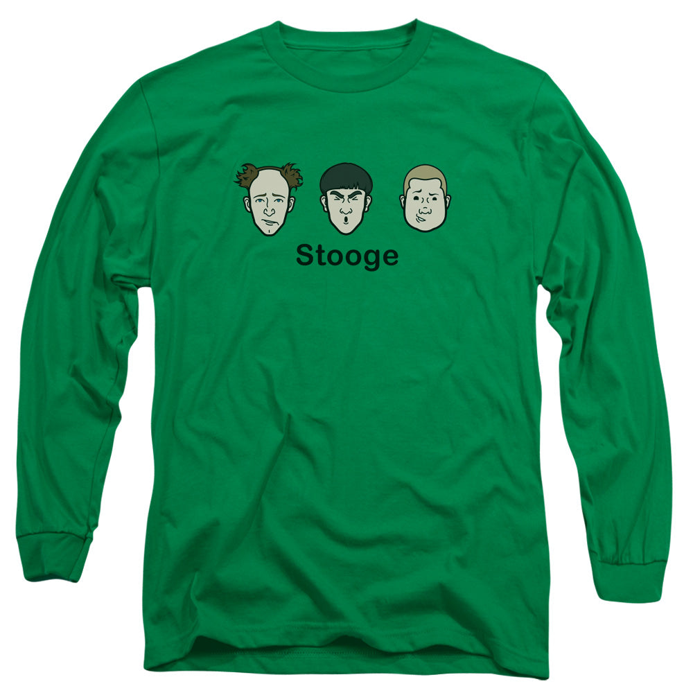 Three Stooges Stooge Mens Long Sleeve Shirt Kelly Green