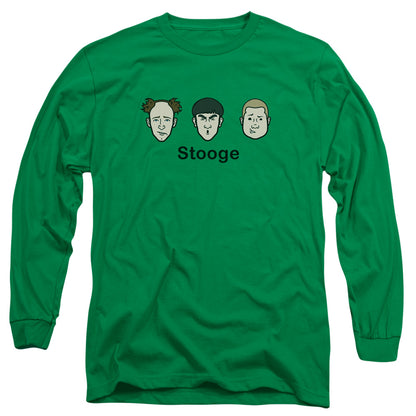 Three Stooges Stooge Mens Long Sleeve Shirt Kelly Green