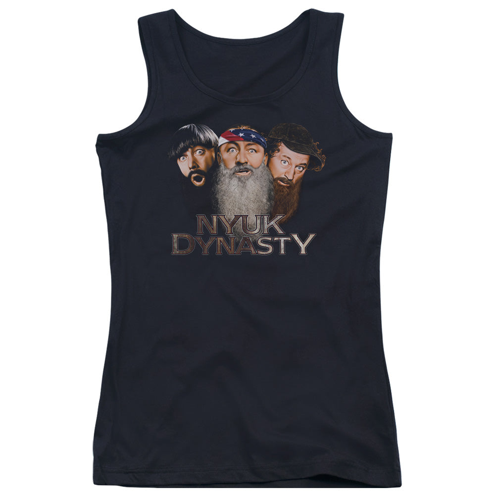 Three Stooges Nyuk Dynasty 2 Womens Tank Top Shirt Black