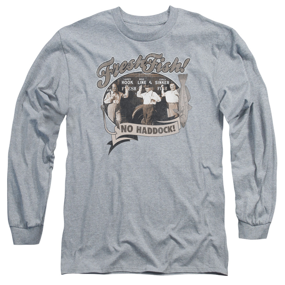 Three Stooges Fresh Fish Mens Long Sleeve Shirt Athletic Heather