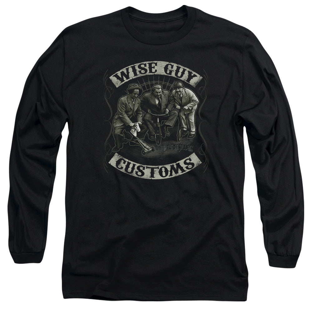 Three Stooges Wise Guy Custo Mens Long Sleeve Shirt Black