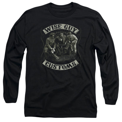 Three Stooges Wise Guy Custo Mens Long Sleeve Shirt Black