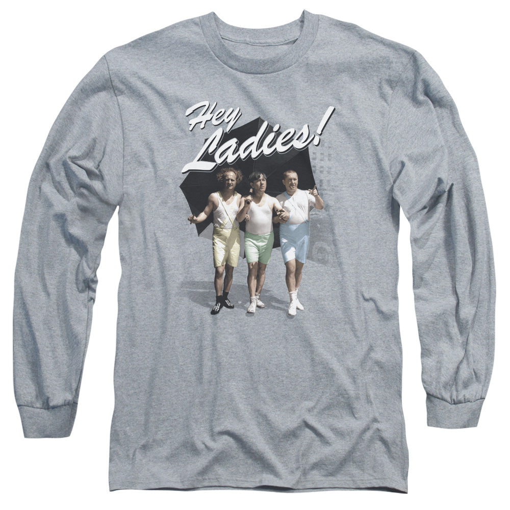 Three Stooges Hey Ladieens Long Sleeve Shirt Athletic Heather