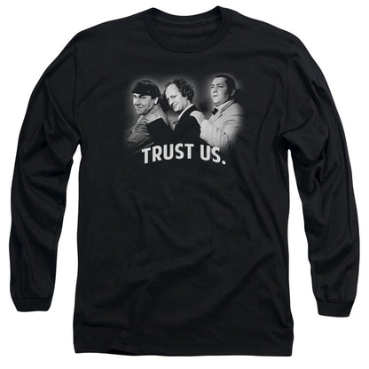 Three Stooges Turst Uens Long Sleeve Shirt Black