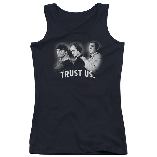 Three Stooges Turst Us Womens Tank Top Shirt Black