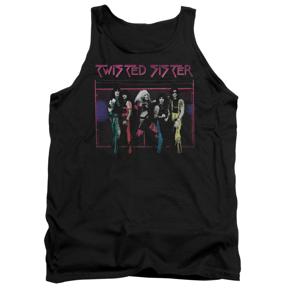 Twisted Sister Neon Gate Mens Tank Top Shirt Black