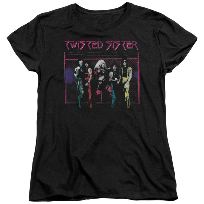Twisted Sister Neon Gate Womens T Shirt Black