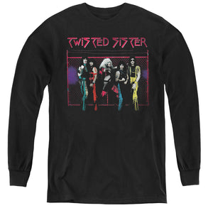Twisted Sister Neon Gate Long Sleeve Kids Youth T Shirt Black